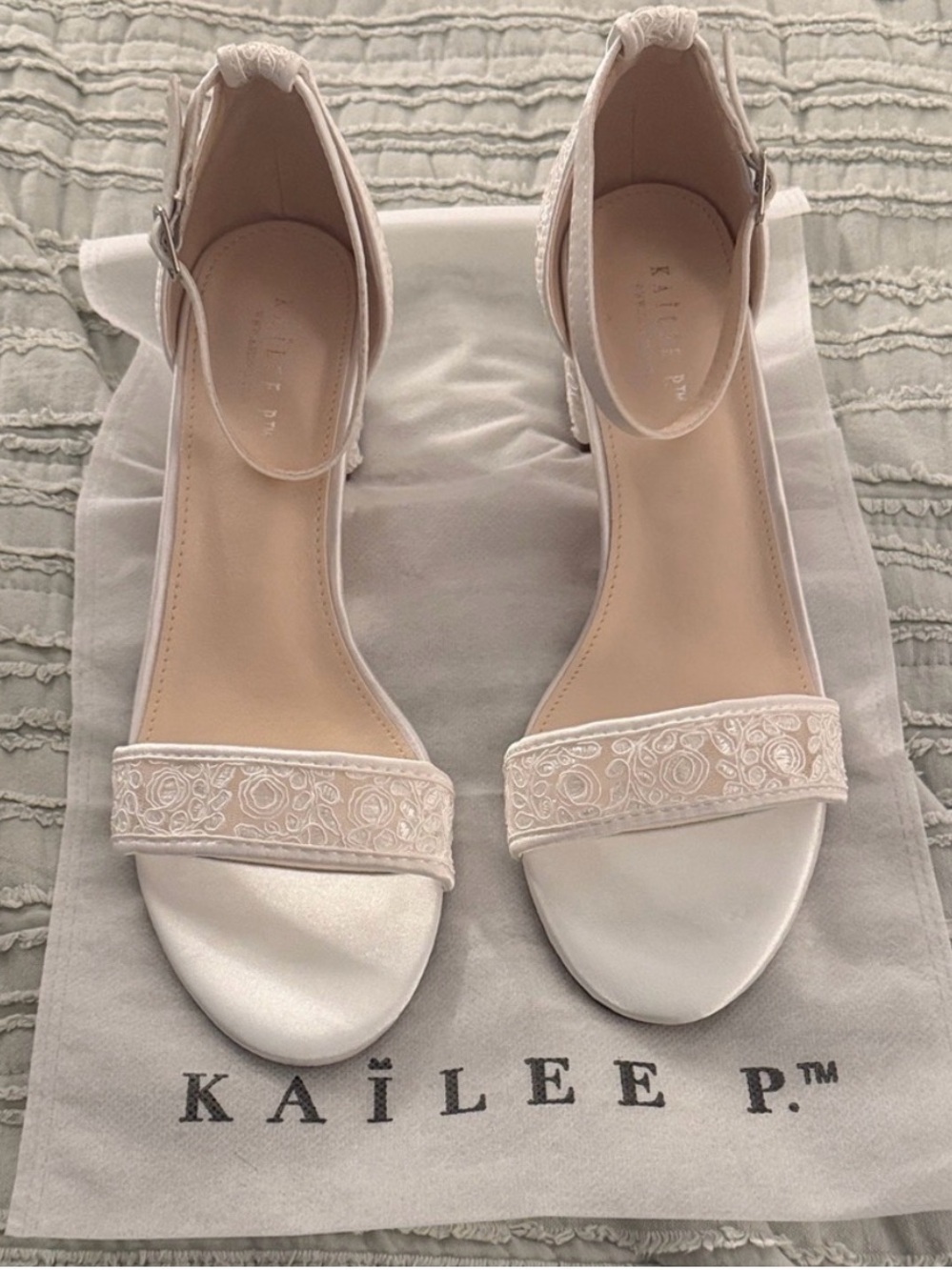 Kailee P Jackie White Lace Bridal Heels